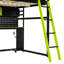 Lit mezzanine en bois pleine grandeur avec bureau, tablettes, lumières DEL, ports USB et panneau perforé pour une configuration de jeu et d'étude ultime-2065572824