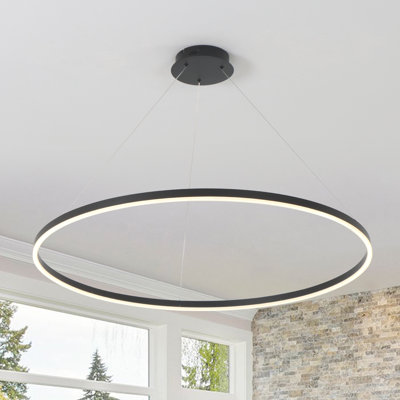 Stockham 1-Light Chandelier Round Circle LED Kitchen Island Pendant Remote Dimming