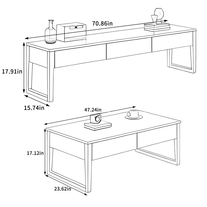 Ensemble de meuble télé et table basse Nordic