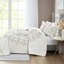 Housse de couette en chenille de coton 3 pièces, lavable à la machine, double / grand double / grand, fermeture à boutons