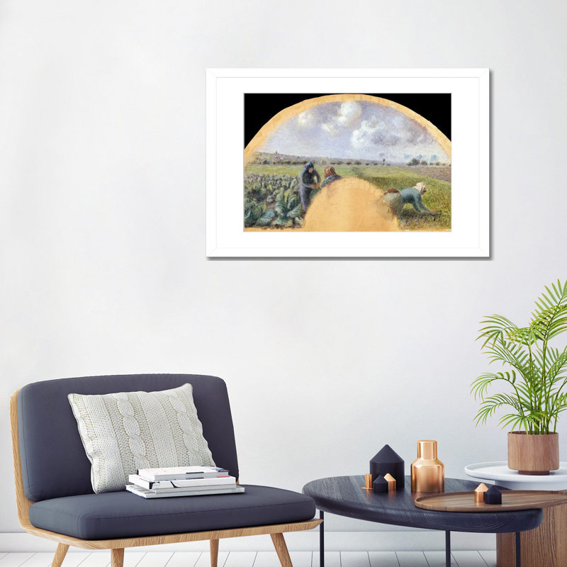 Support à ventilateur, les cueilleurs de choux - reproduction d'art mural - papier d'art encadré, H 24 po x l 32 po, Blanc
