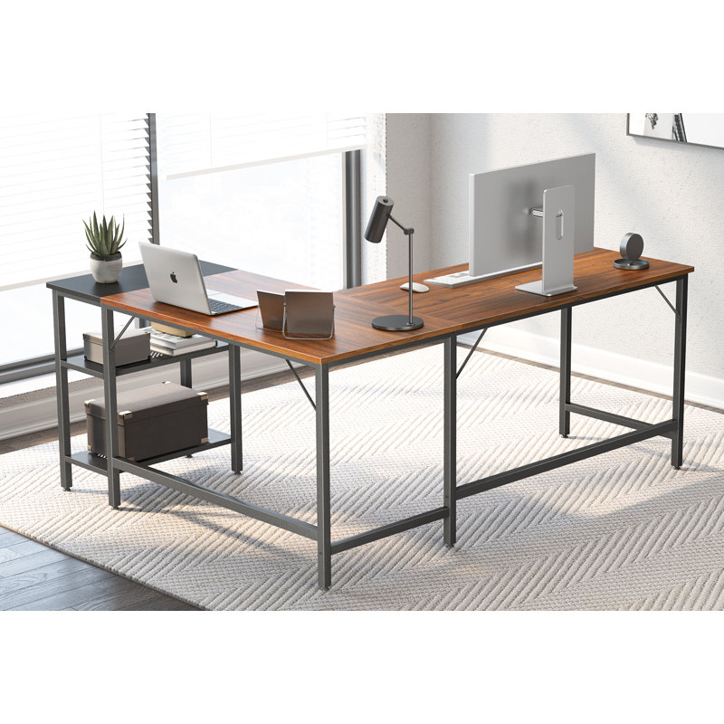 Bureau en L Deylah, Brun / noir
