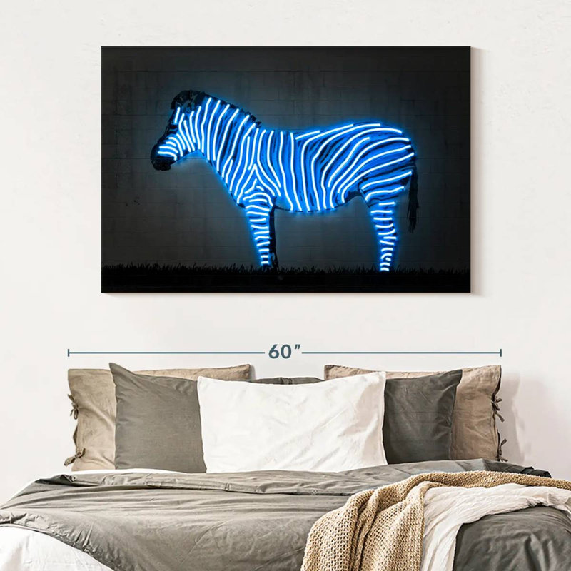Brampt Glowing Zebra, 34'' H x 51'' W