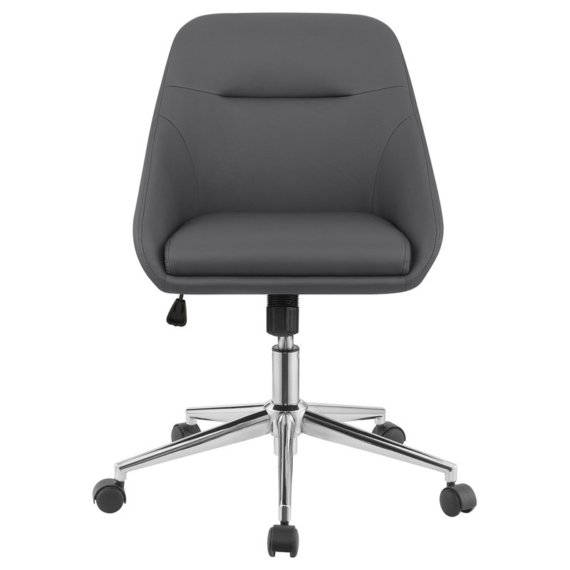 Upholstered Adjustable Home Office Desk Chair, Grey