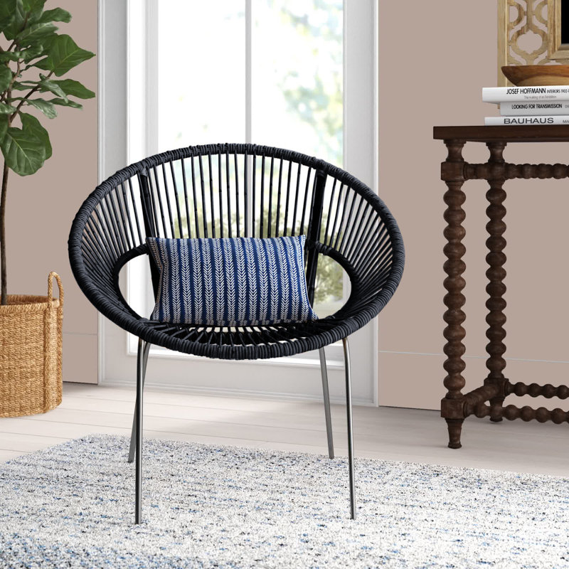 Chaise Boas Paradise Papasan, Noir / chrome