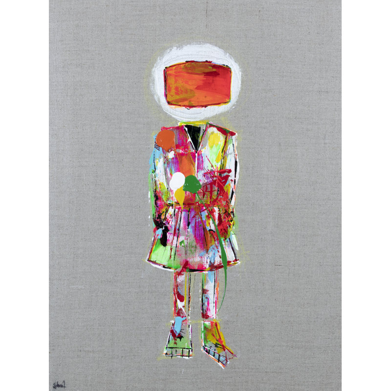 Astronaut On Gray Print by Jphono 1, Black Framed Paper, 21.25" H x 17.25" W