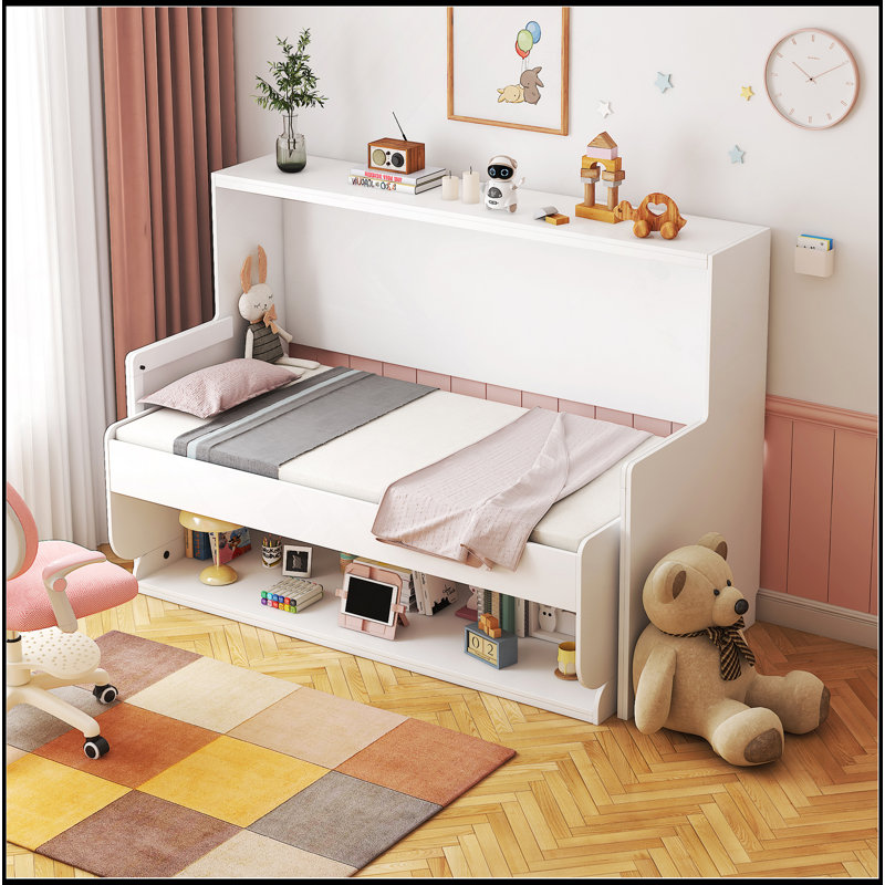 Lit escamotable avec bureau, mobilier de chambre peu encombrant pour petits espaces, lits gigognes horizontaux et verticaux et lits pliables.