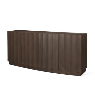 Fegley Solid Mango Wood Sideboard with Scalloped Ripple Doors & Cable Management