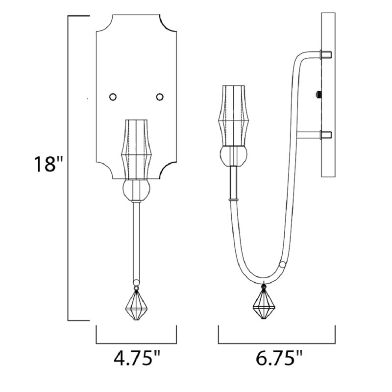 Gabriel Wood Candle Wall Light