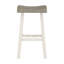 Tabourets de bar en bois massif, 2 tons, 2 places, transitionnel, café blanc, 2 lattes en bois d'hévéa, assise de 30,5 po-117567949