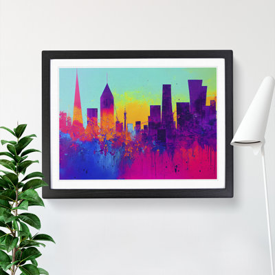 XH1022-8104X Splashed Skyscraper Skyline Vol.5 Abstract - Single Picture Frame Painting