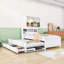Lit plateforme en bois Meydan avec 3 tiroirs et lit gigogne simple USB-1351595593-1351595596
