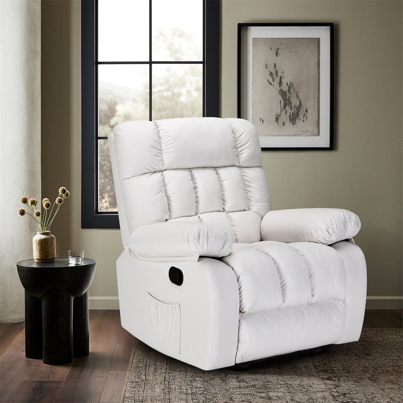 Fauteuil inclinable, Similicuir beige