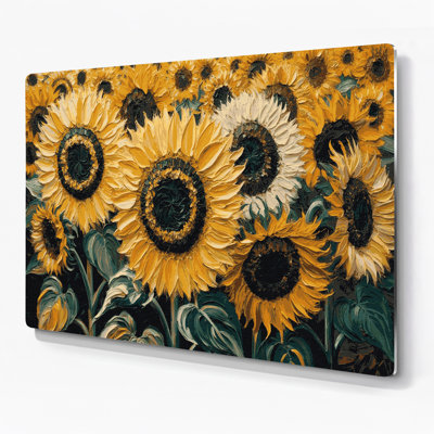 Art mural en métal Botanical Sunflowers