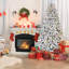 Arbre de Noël enneigé 6 pi avec 350 lumières UL colorées et 36 pommes de pin naturelles - 888 pointes en PVC enneigées, branches articulées, support en métal stable, installation facile-2096879469