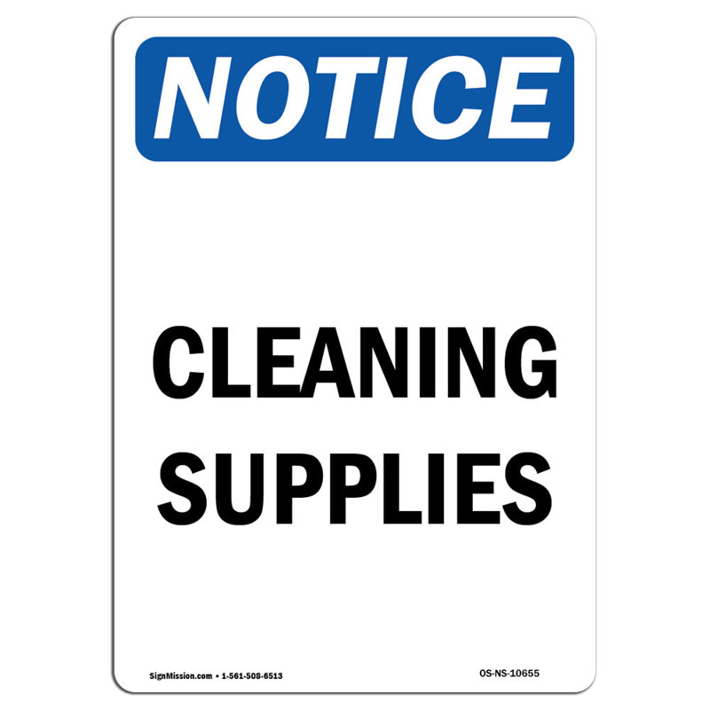 Cleaning Supplies Aluminum Sign 12 x 18
