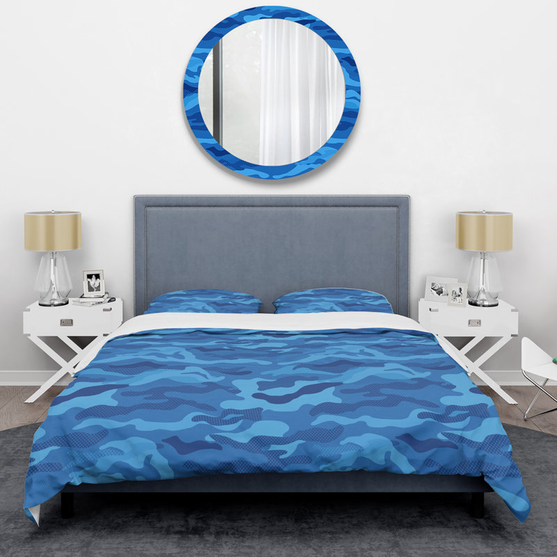 Blue Desert camouflage - Ensemble de housse de couette abstrait - Microfibre de polyester