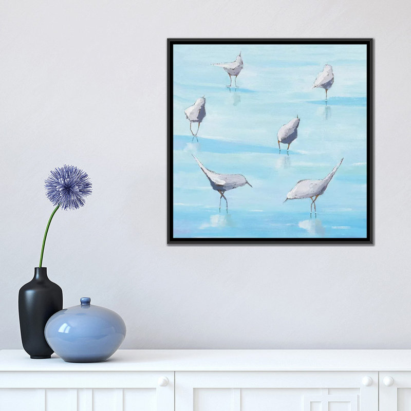 «By the Water's Edge» par Phyllis Adams, reproduction sur toile tendue sur toile tendue sur châssis, Toile avec cadre noir