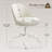  25.1" W Modern Office Chair With Wheels, Adjustable Task Chair Featuring Soft-padded Backrest For Office And Bedroom Use,White-419989138