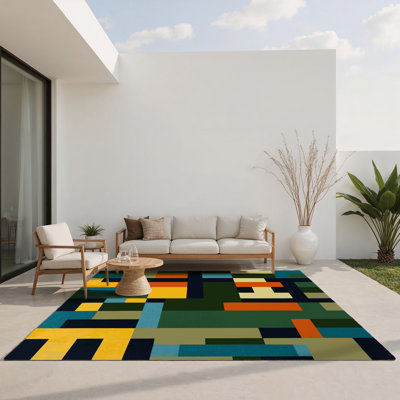 Pixelized Peaks Indoor And Outdoor Area Rug
