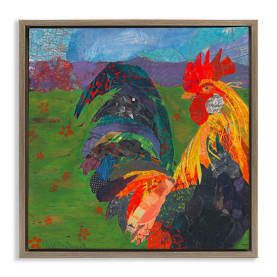 Art mural sur toile flottant, "Expressive Farm Rooster" par Violet Davenport
