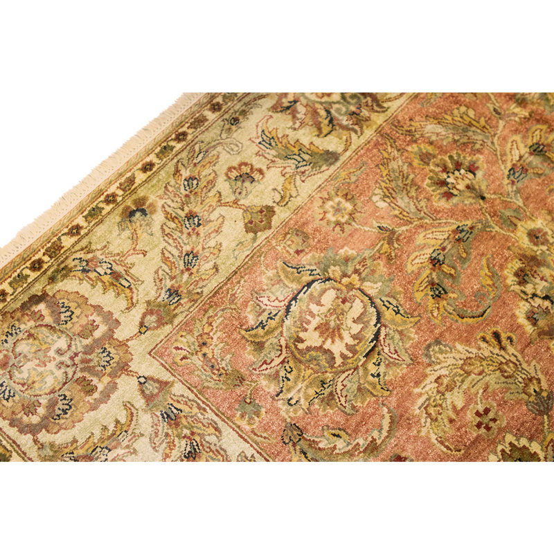 Tapis rouille et vert noué à la main de haute qualité