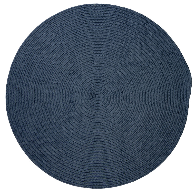 Tapis bleu tressé port royale Nolana, Rond 9 pi