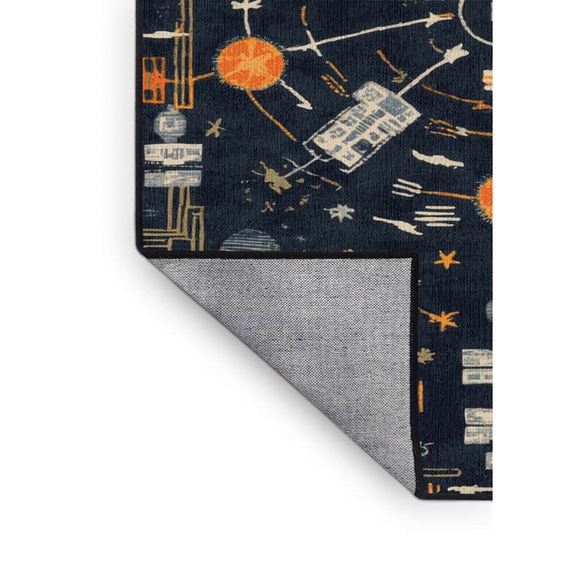 Tapis gris lavable à la machine, Rectangulaire 2 pi x 3 pi