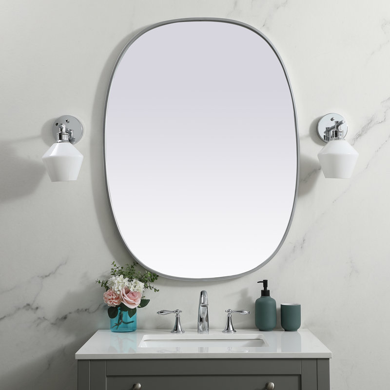 Miroir mural Sabine, Argent, 40 po x 30 po
