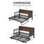 Twin Daybed with Pop Up Trundle, Storage Headboard and Charging Station, Strong Support, Walnut-384022600