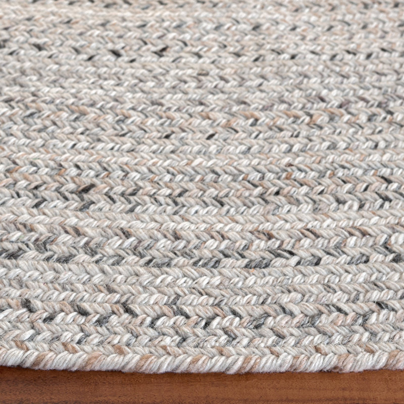 Dorella Hand-Woven Flatweave Ivory Area Rug, Round 5'