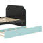 Lit de jour double en bois - Comprend un lit gigogne simple, un bureau et des stations de recharge USB-1239932011