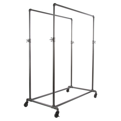 50'' Metal Rolling Industrial Pipe Clothing Rack