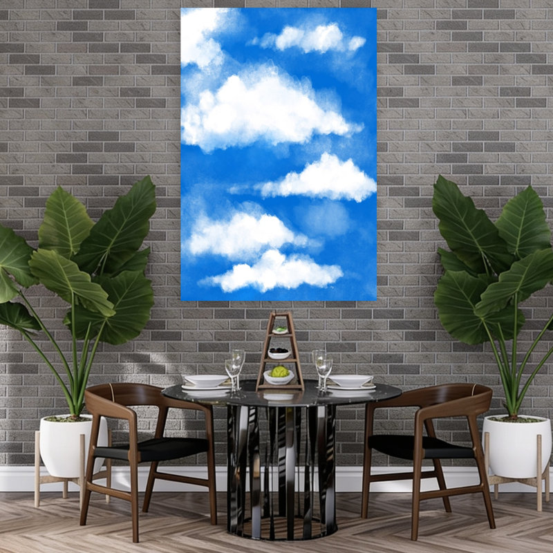 Dreamy Fluffy Sky Dreamy Peaceful Serene Nature Summer Wall Art Print 1 Piece Wrapped Canvas Wall Art, 152.4cm H x 101.6cm W