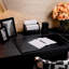 Desk Set Scaleo Croco Embossed Black Leather Set Of 3