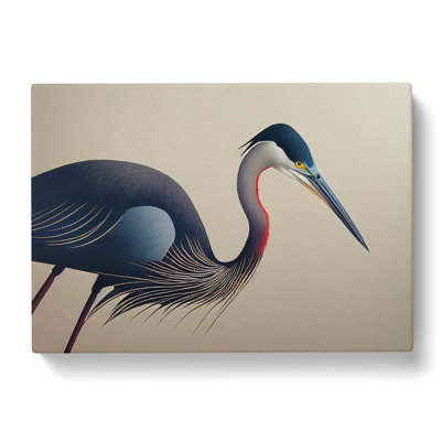 Bold Heron Bird - Wrapped Canvas