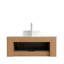 Meuble-lavabo de 91 cm (36 po) avec lavabo rond en céramique blanche, comptoir en pierre frittée à motif, armoire de rangement en contreplaqué, tiroir à fermeture amortie, système de tiroirs moderne haute résistance de couleur naturelle, préassemblé