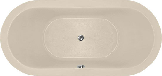 Elle 66'' L Soaking Bathtub, Almond, Polished Chrome