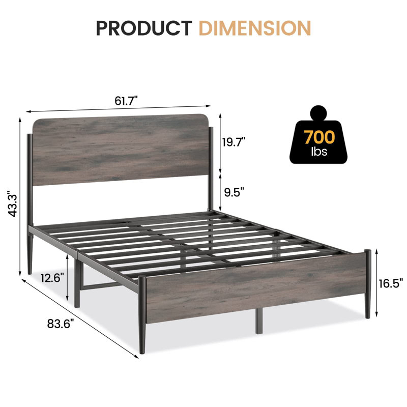 Colbey Bed Frame, Walnut, Queen