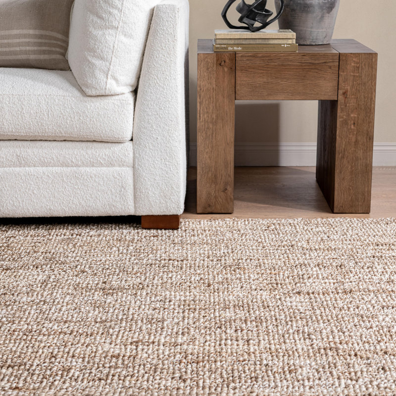 Mini Handwoven Jute Area Rug, Rectangle 5' x 8', Beige