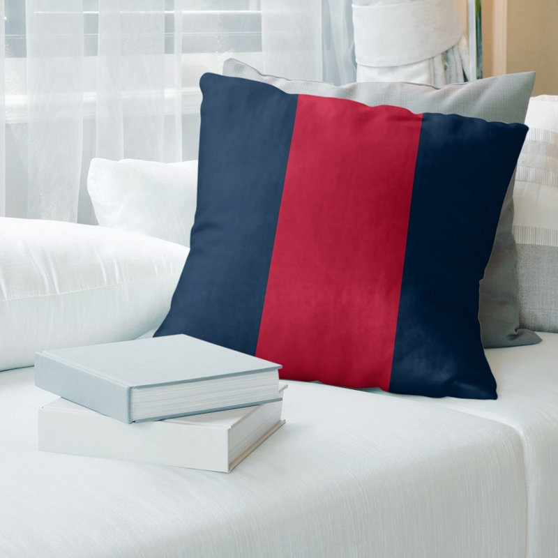 Coussin décoratif , Bourre en polyester, Bleu / Rouge, 16 po x 1 po