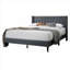 Lit plateforme tapissier grand lit, gris anthracite en toile de jute, tête de lit cousue à losanges, aucun sommier requis pour la chambre à coucher-1448312257