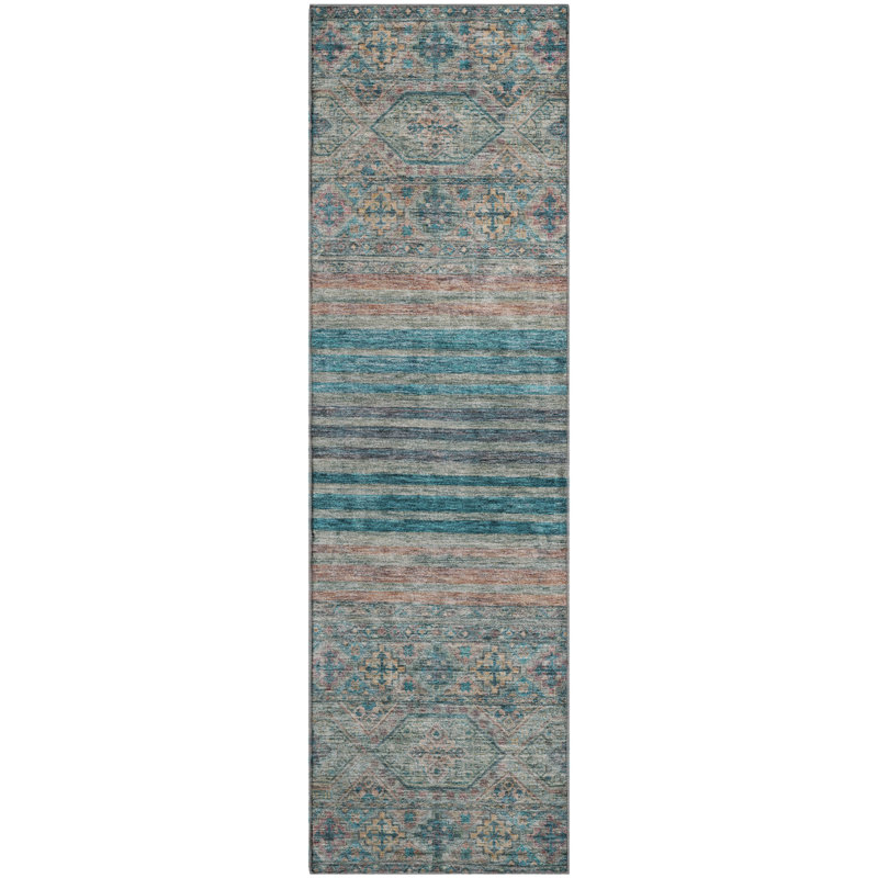 Premium Machine Washable Brennon AMF1641 Stripes Rug, Runner 2'3" x 7'6"