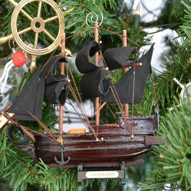 Ornement d’arbre de noël pour bateau pirate