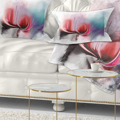 Coussin lombaire floral abstrait à fleurs