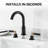 Modern Widespread Two Handles  Bathroom Sink Faucet in Matte Black, Lead-Free Stainless Steel with Drain Assembly-61552519-98364395