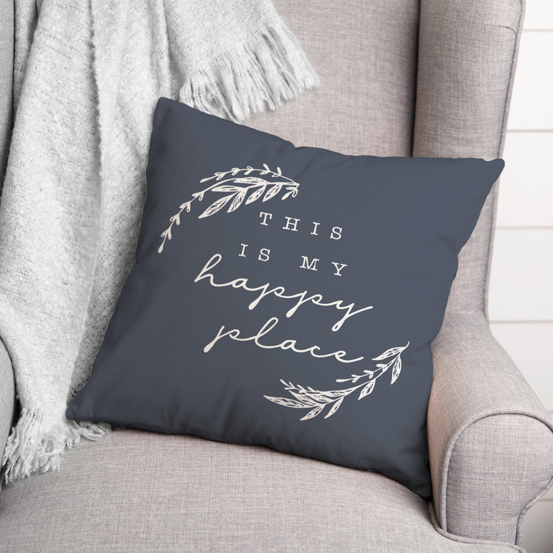 Outdoor Reversible Throw Pillow, H 18 po x l 18 po, Ardoise