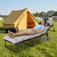Lit de camp pliant extra-long, matelas de 3 cm d'épaisseur, lit robuste à 8 pieds, montage en 10 secondes, lit d'appoint portatif, 170 cm