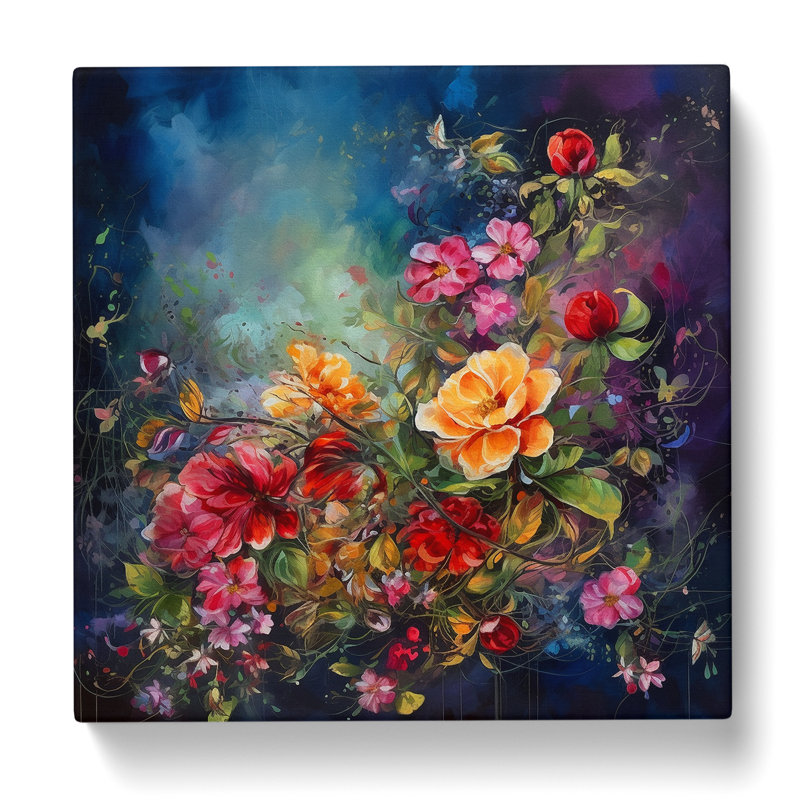 Floral Conceptual Art Painting No.3 - Wrapped Canvas, 50cm H x 50cm W x 3cm D