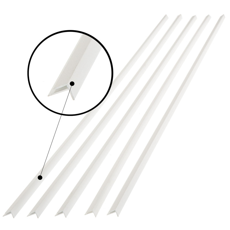 47 in Matte White PVC Outside Corner Trim (5-Pack)